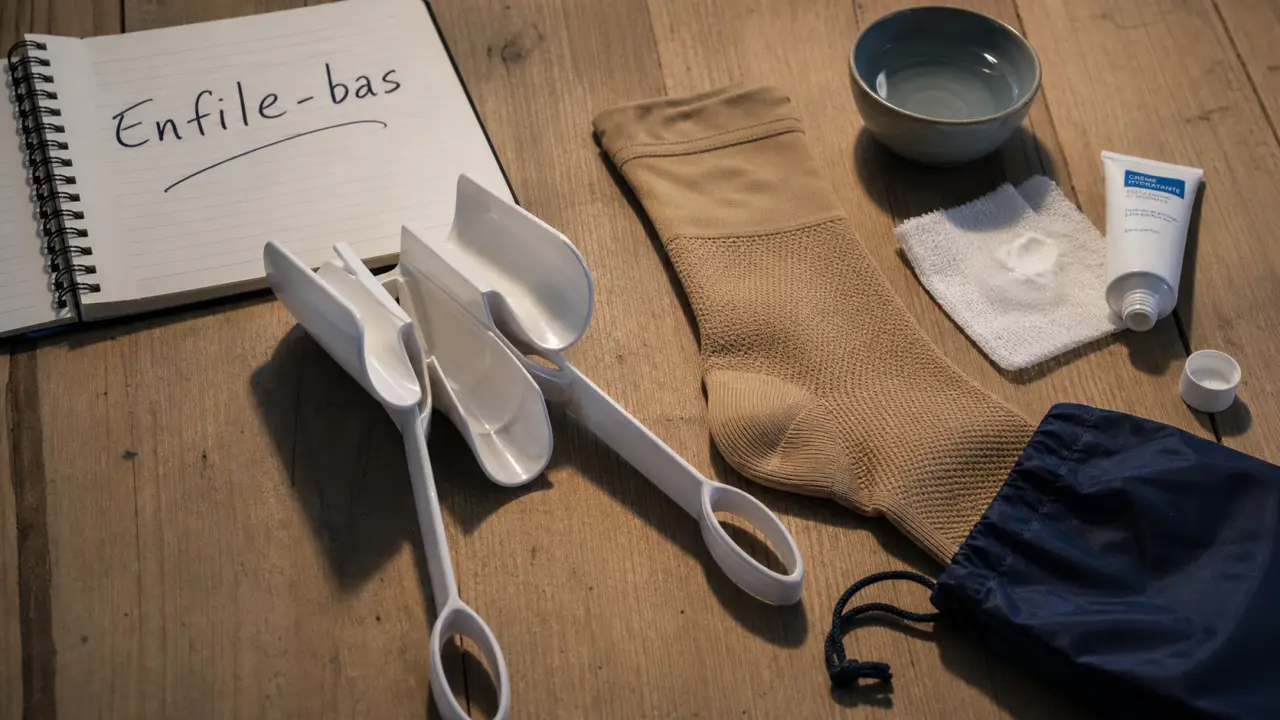 Chausse bas de contention rigide : enfile-bas pour chaussettes de compression