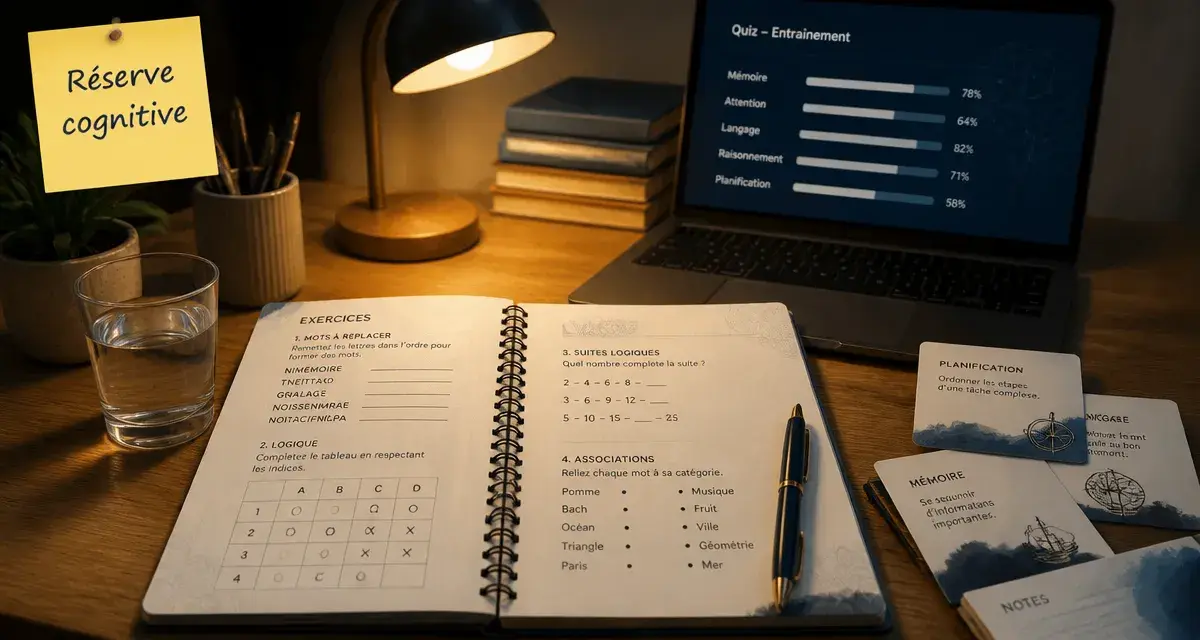 Exercice cognitif sur table : réserve cognitive, quiz et logique