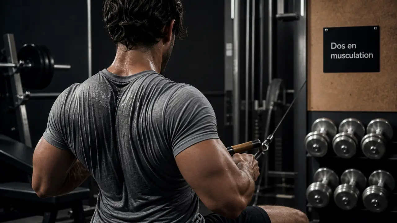 Exercice du dos musculation : tirage horizontal à la poulie, omoplates engagées