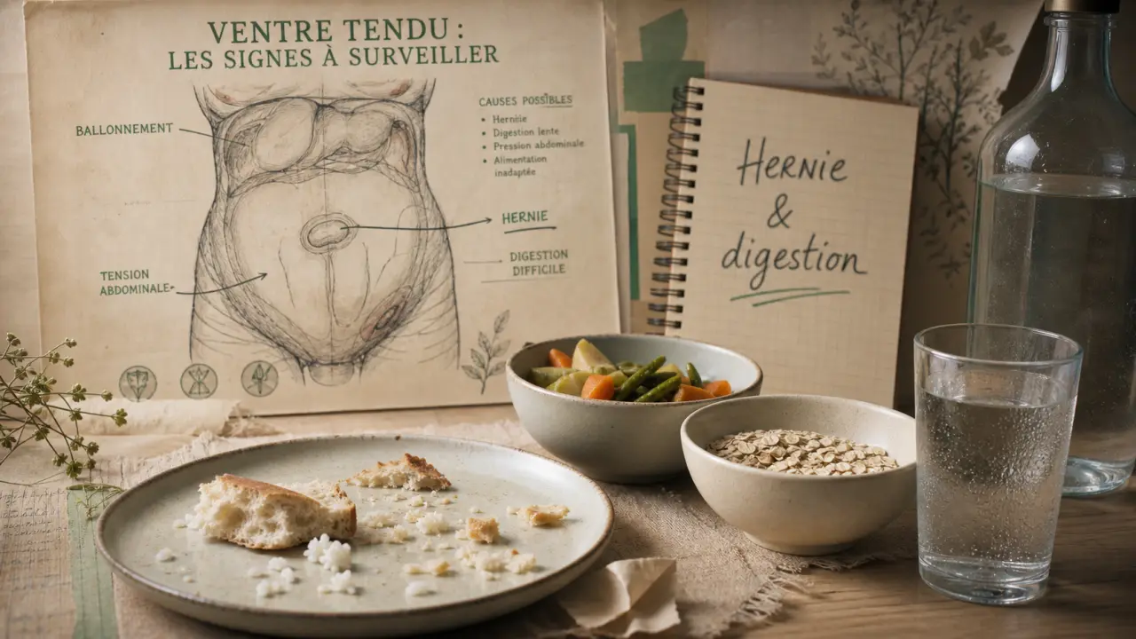 Hernie inguinale aliments à éviter pour limiter ballonnements et constipation