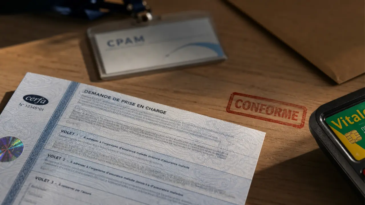 Nouveau formulaire arrêt de travail Cerfa : gros plan et cachet CPAM, rejets dès le 1er septembre 2025