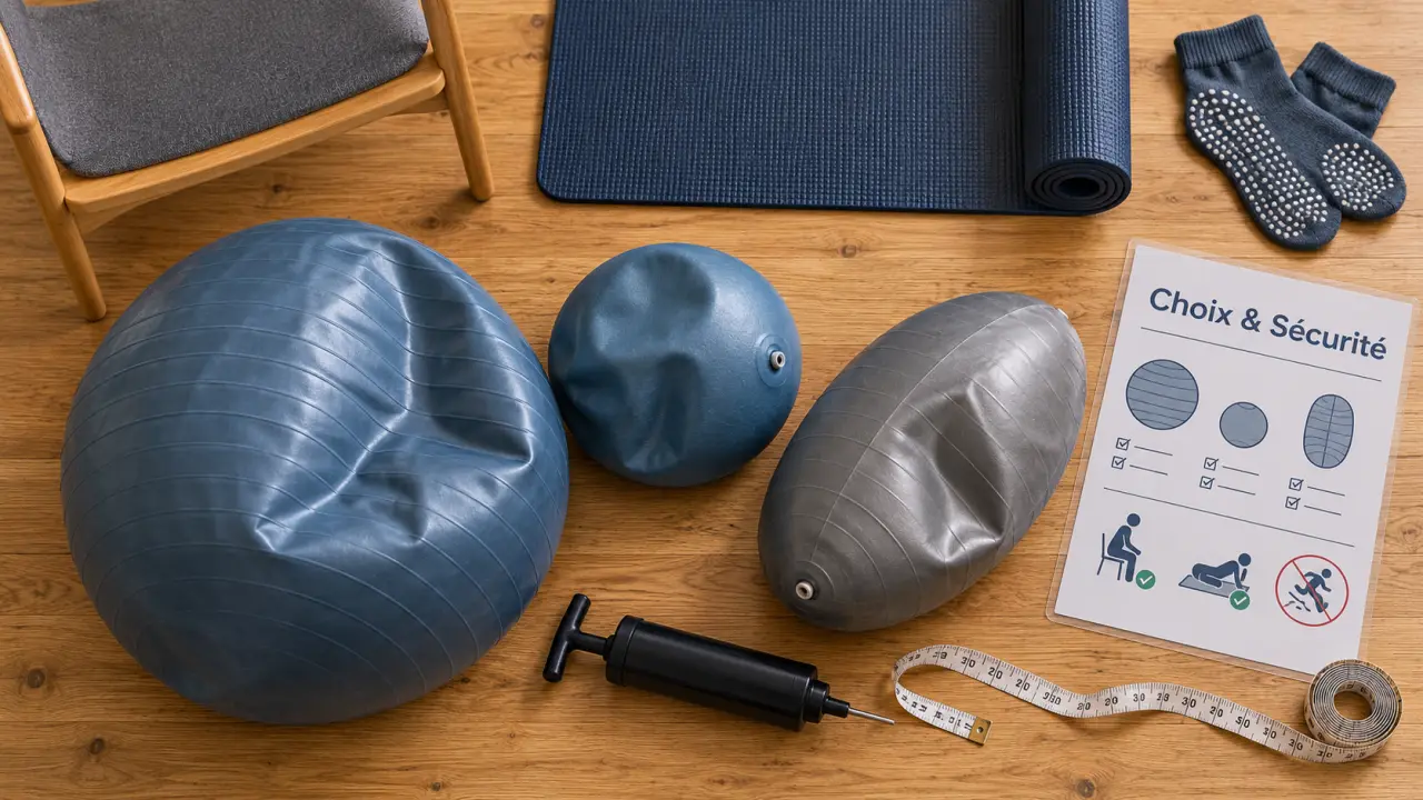 Ballon de kinesitherapie : bon diamètre et sécurité
